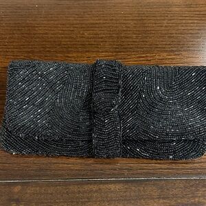 Moyna Black Beaded Evening Bag